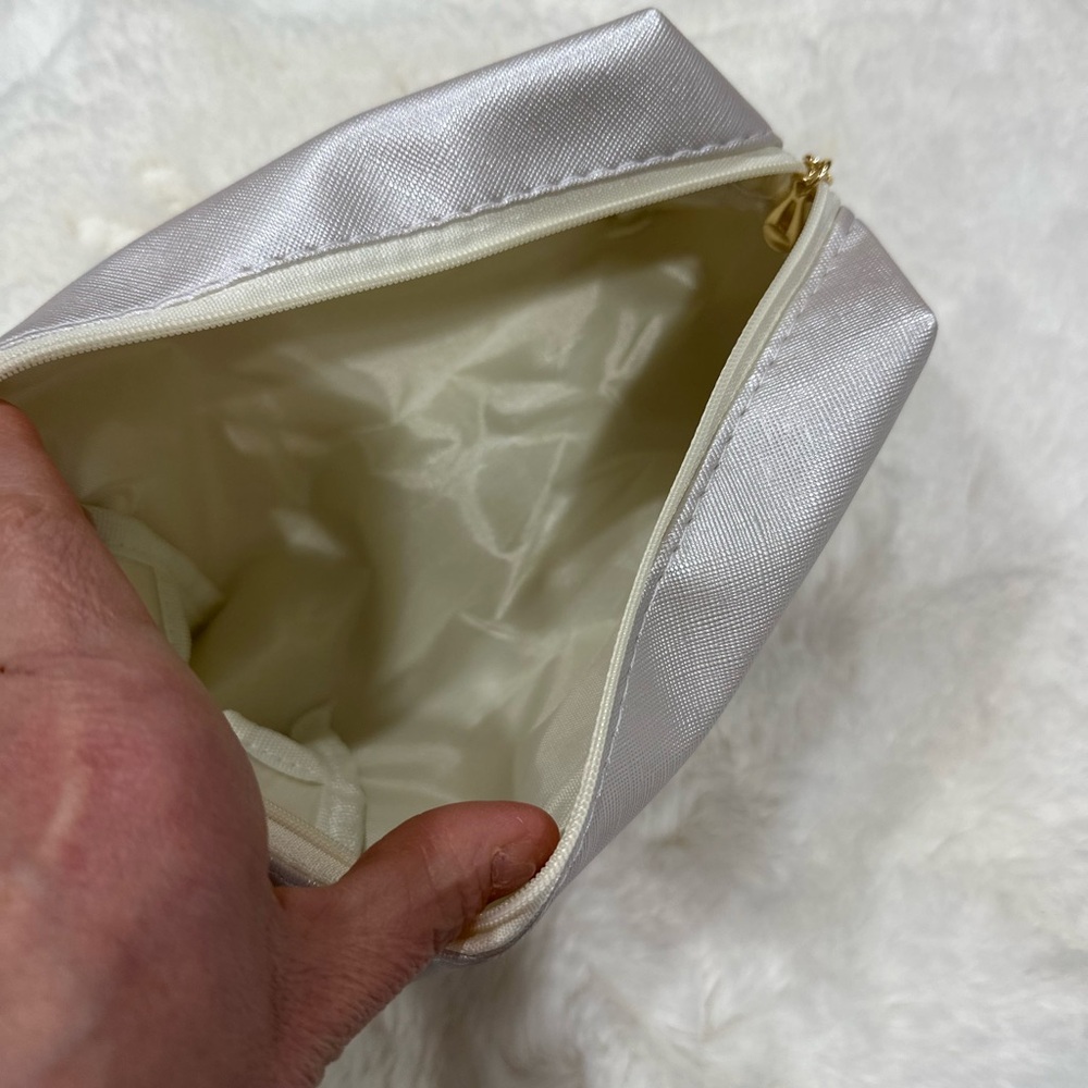 Silver cosmetic bag